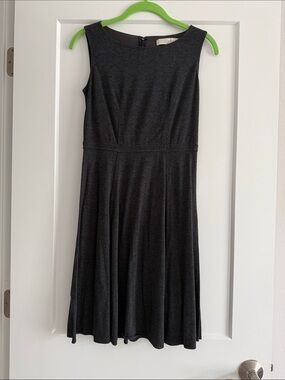 LOFT Charcoal Sleeveless Midi Dress